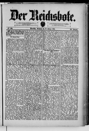 Der Reichsbote vom 20.02.1884