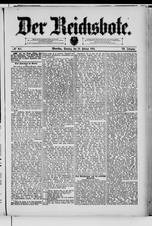 Der Reichsbote vom 24.02.1884