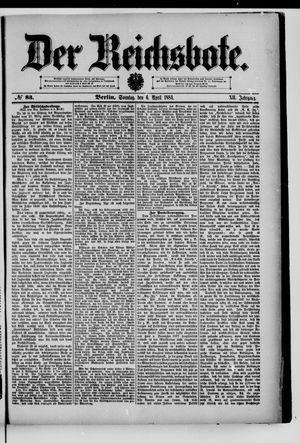 Der Reichsbote vom 06.04.1884