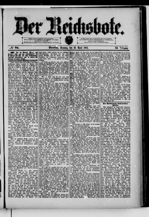 Der Reichsbote vom 20.04.1884