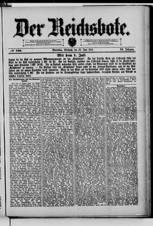 Der Reichsbote vom 25.06.1884