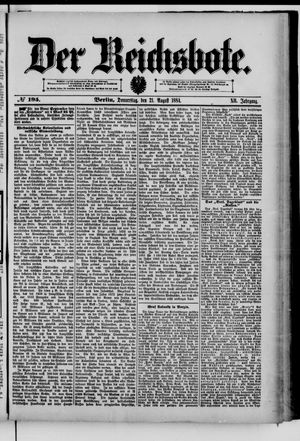 Der Reichsbote on Aug 21, 1884