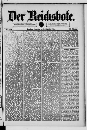 Der Reichsbote vom 11.09.1884