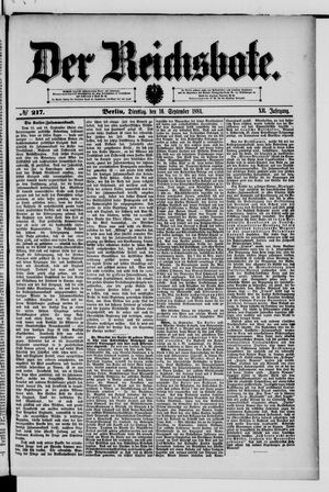 Der Reichsbote vom 16.09.1884