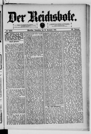 Der Reichsbote vom 25.09.1884