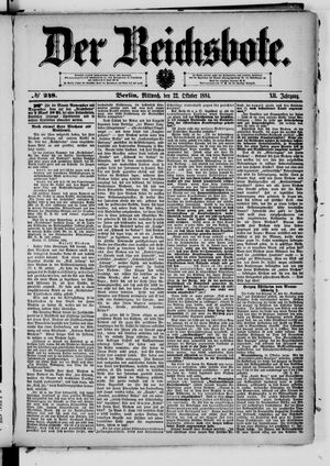 Der Reichsbote vom 22.10.1884