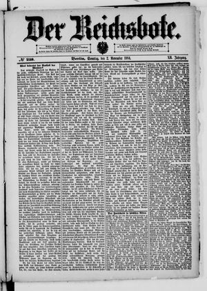 Der Reichsbote vom 02.11.1884