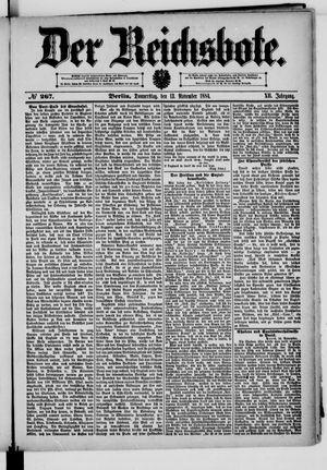 Der Reichsbote vom 13.11.1884