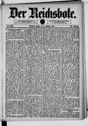 Der Reichsbote vom 14.11.1884