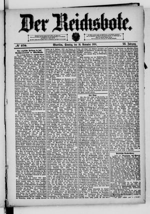 Der Reichsbote on Nov 16, 1884