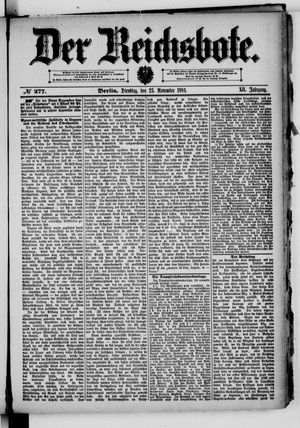 Der Reichsbote vom 25.11.1884
