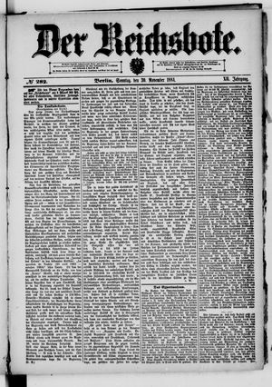 Der Reichsbote vom 30.11.1884