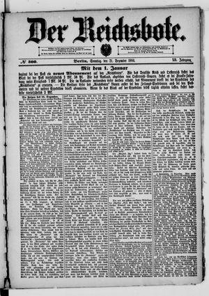 Der Reichsbote vom 21.12.1884