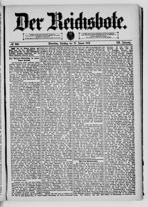 Der Reichsbote vom 27.01.1885