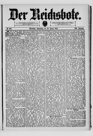 Der Reichsbote vom 29.01.1885
