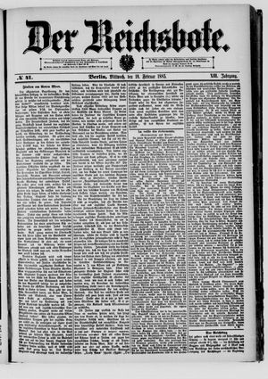 Der Reichsbote vom 18.02.1885