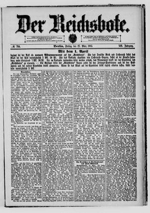 Der Reichsbote on Mar 27, 1885