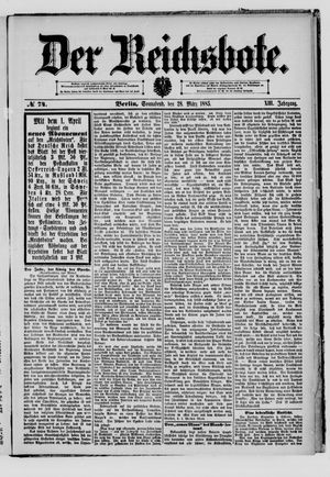 Der Reichsbote vom 28.03.1885