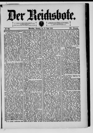 Der Reichsbote vom 12.04.1885