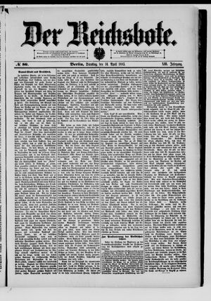 Der Reichsbote on Apr 14, 1885