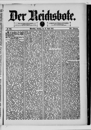 Der Reichsbote vom 21.04.1885