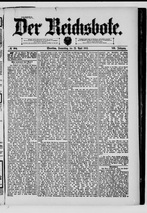 Der Reichsbote on Apr 23, 1885