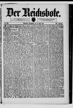 Der Reichsbote vom 25.04.1885