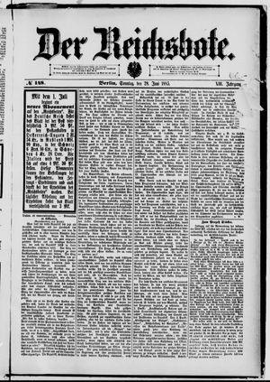 Der Reichsbote vom 28.06.1885