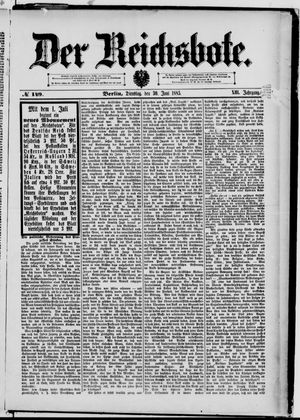 Der Reichsbote vom 30.06.1885