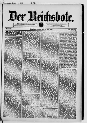 Der Reichsbote vom 21.07.1885