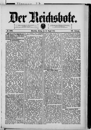 Der Reichsbote vom 21.08.1885