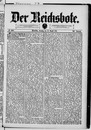 Der Reichsbote vom 25.08.1885