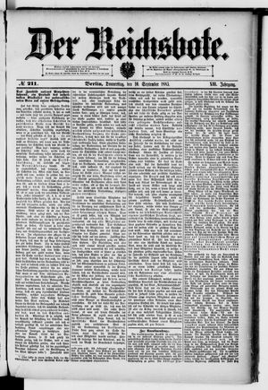 Der Reichsbote vom 10.09.1885