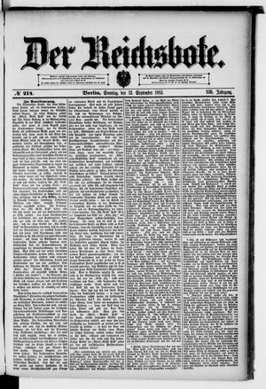 Der Reichsbote vom 13.09.1885