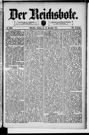 Der Reichsbote vom 22.09.1885