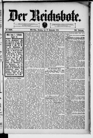 Der Reichsbote vom 27.09.1885