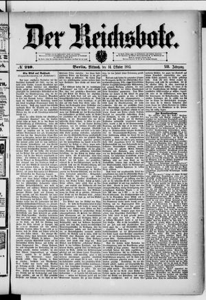 Der Reichsbote vom 14.10.1885