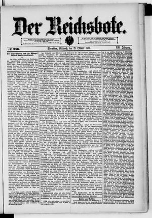 Der Reichsbote vom 21.10.1885