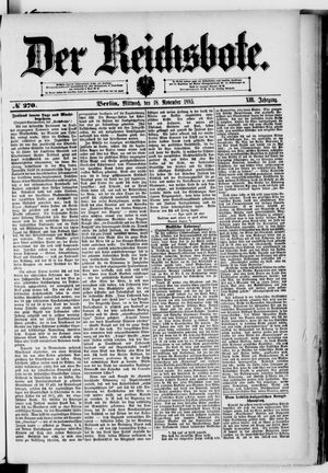 Der Reichsbote vom 18.11.1885
