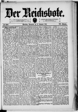 Der Reichsbote vom 21.11.1885