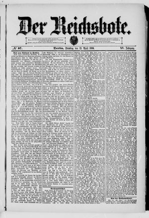 Der Reichsbote vom 13.04.1886