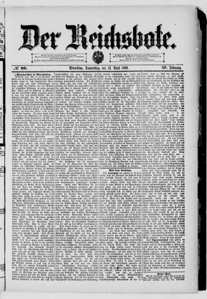 Der Reichsbote on Apr 15, 1886