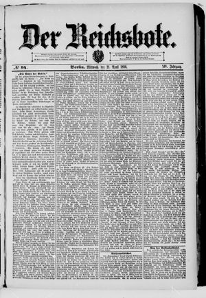 Der Reichsbote on Apr 21, 1886