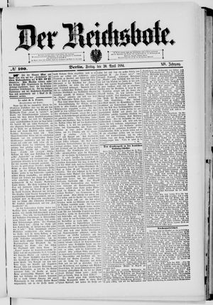 Der Reichsbote vom 30.04.1886