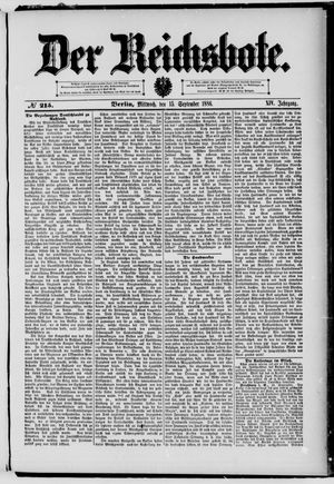 Der Reichsbote vom 15.09.1886