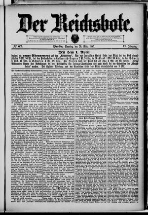 Der Reichsbote vom 20.03.1887