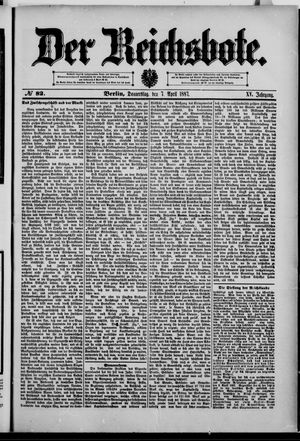 Der Reichsbote on Apr 7, 1887