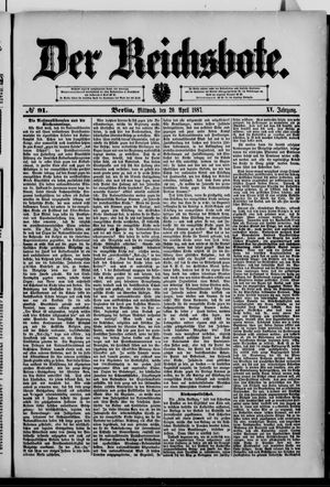 Der Reichsbote on Apr 20, 1887