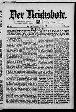 Der Reichsbote vom 28.06.1887