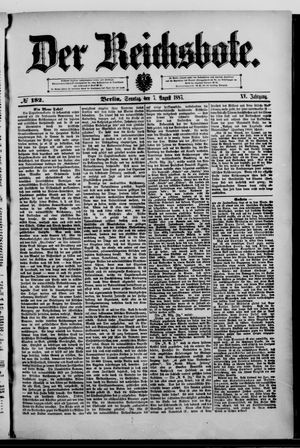 Der Reichsbote vom 07.08.1887